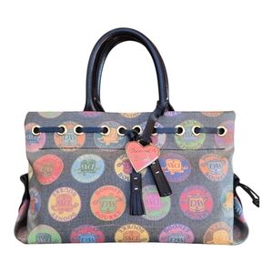 Dooney & Bourke Fanciful Tutti Frutti Gray Medallion Top Handle Crossbody Bag